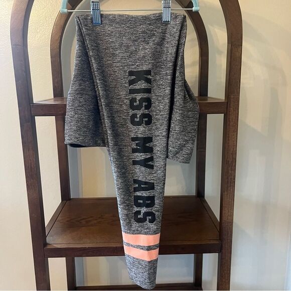 VS PINK Leggings - “KISS MY ABS”, Women’s Size Small - Picture 1 of 6